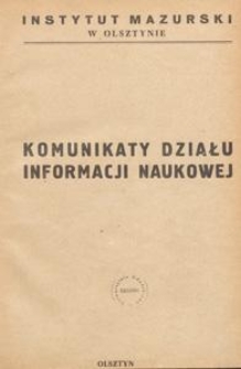 Komunikat Działu Informacji Naukowej, 1948.03 nr 3