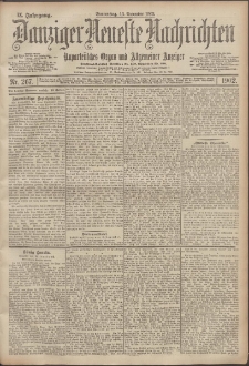 Danziger Neueste Nachrichten : unparteiisches Organ und allgemeiner Anzeiger 267/1902
