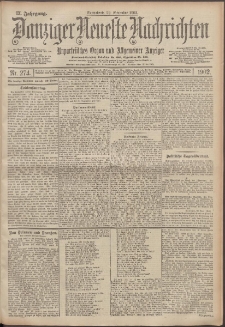 Danziger Neueste Nachrichten : unparteiisches Organ und allgemeiner Anzeiger 274/1902