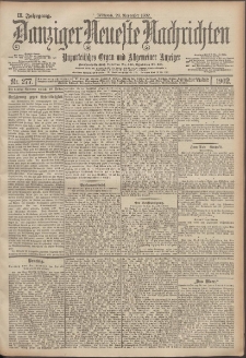 Danziger Neueste Nachrichten : unparteiisches Organ und allgemeiner Anzeiger 277/1902