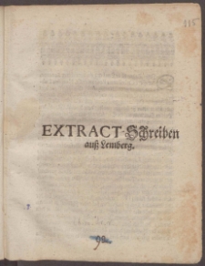 Extract-Schreiben auß Lemberg