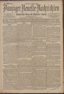Danziger Neueste Nachrichten : unparteiisches Organ und allgemeiner Anzeiger 231/1900