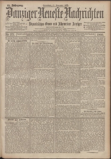 Danziger Neueste Nachrichten : unparteiisches Organ und allgemeiner Anzeiger 271/1900