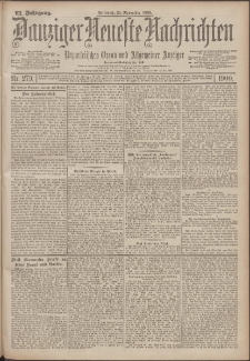 Danziger Neueste Nachrichten : unparteiisches Organ und allgemeiner Anzeiger 279/1900