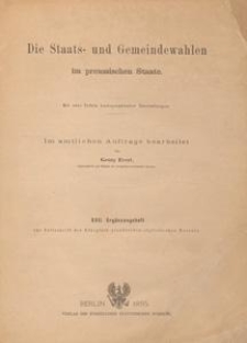 Zeitschrift des Königlich Preussischen Statistischen Bureaus. Ergänzungsheft, 1895