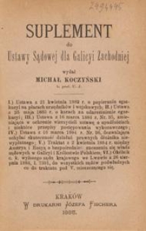 Suplement do ustawy sądowej dla Galicyi Zachodniej