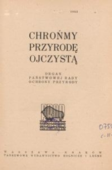 Chrońmy Przyrodę Ojczystą : organ Państwowej Rady Ochrony Przyrody, 1952.09-10 nr 5