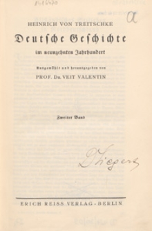 Deutsche Geschichte im neunzehnten Jahrhundert. Bd. 2