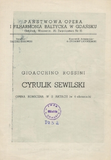 Gioacchino Rossini - Cyrulik sewilski : opera komiczna w 2 aktach (4 obrazach)