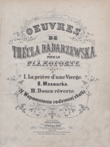 La priere d'une vierge = [Modlitwa dziewicy] : [Es-dur] : pour le pianoforte