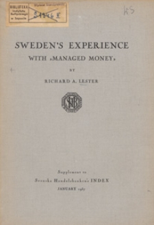 Sweden's experience with "Managed money"