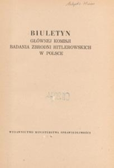 Biuletyn Gł&oacute;wnej Komisji Badania Zbrodni Hitlerowskich w Polsce, 1951 T. VI