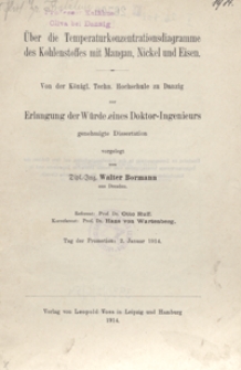 Über die Temperaturkonzentrationsdiagramme des Kohlenstoffes mit Mangan, Nickel und Eisen
