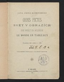 Jana Amosa Komenskeho orbis pictus : s podobiznou spisovatele a 134 obrazy textovymi
