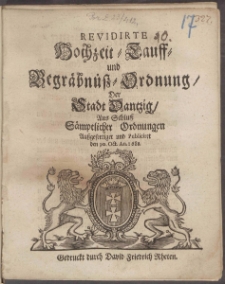 Aus Schluß Sämptlicher Ordnungen Außgefertiget und Publiciret den 30. Oct. An. 1681.