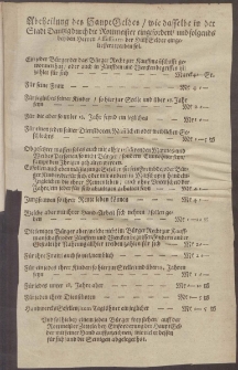 Abtheilung des HauptGeldes, wie dasselbe in der Stadt Dantzig durch die Rottmeister eingefordert, und folgends bey den Herren Assesorren der H&uuml;lffGelder eingelieffert werden sol