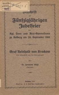Graf Reinhold von Krockow : ein Lebensbild aud der Franzosenzeit