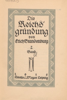 Die Reichsgründung. Bd. 2