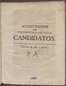 Apostrophe Ad Serenissimos Poloniæ Candidatos