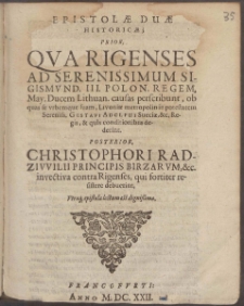 Epistol&aelig; Du&aelig; Historic&aelig;