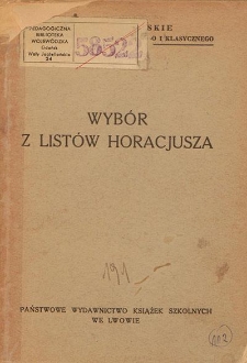 Wybór z listów Horacjusza