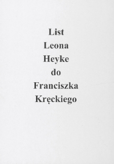 [List Leona Heyke do Franciszka Kręckiego], 1911.12.08