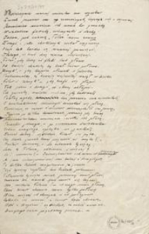 [Poezja. Incipit] W Kościerzynie naszej mieszka na rynku