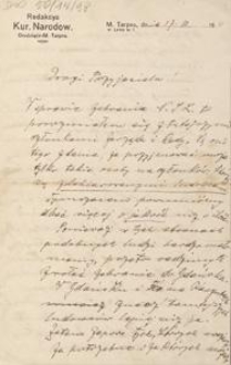 [Korespondencja J&oacute;zefa Czyżewskiego] : list Jana Bony do J&oacute;zefa Czyżewskiego, 1911.10.17