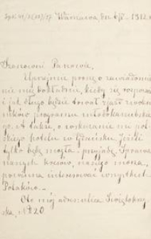 [Korespondencja dotycząca zjazdu Młodokaszubów], 1912.05.06