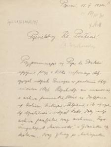 [Korespondencja Alfonsa Mańkowskiego] : List Franciszka Czubka do Alfonsa Mańkowskiego, 1930.04.15