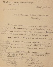 [Korespondencja Alfonsa Mańkowskiego] : Pismo Towarzystwa Badania Historii Ruchu Niepodległościowego na Pomorzu do Alfonsa Mańkowskiego, 1931.03.17