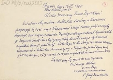 [Korespondencja Andrzeja Bukowskiego z Józefem Dembieńskim], 1960.04.12