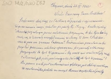 [Korespondencja Andrzeja Bukowskiego z Józefem Dembieńskim], 1960.04.26