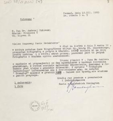 [Korespondencja Andrzeja Bukowskiego z rodziną Władysława Pniewskiego] : list Marii Romington do Andrzeja Bukowskiego, 1950.03.12