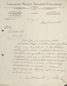 [Korespondencja Towarzystwa Muzeum Kaszubsko-Pomorskiego], 1914.01.21