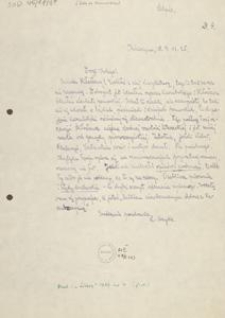 [List Leona Heyke do Jana Karnowskiego], 1925.11.09