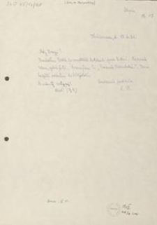[List Leona Heyke do Jana Karnowskiego], 1931.06.18