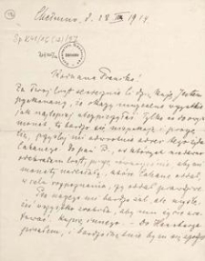 [List Aleksandra Majkowskiego do Franciszki Majkowskiej], 1914.09.28