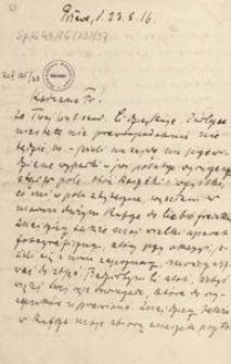 [List Aleksandra Majkowskiego do Franciszki Majkowskiej], 1916.08.23