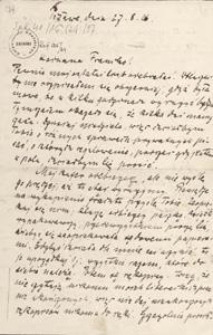 [List Aleksandra Majkowskiego do Franciszki Majkowskiej], 1916.08.27