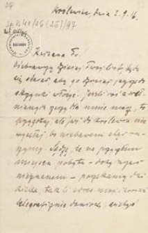 [List Aleksandra Majkowskiego do Franciszki Majkowskiej], 1916.09.02