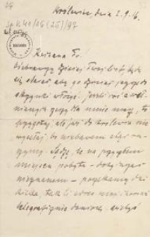 [List Aleksandra Majkowskiego do Franciszki Majkowskiej], 1916.09.02