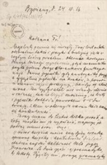 [List Aleksandra Majkowskiego do Franciszki Majkowskiej], 1916.10.24