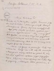 [List Aleksandra Majkowskiego do Franciszki Majkowskiej], 1916.12.25