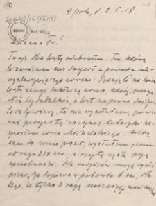 [List Aleksandra Majkowskiego do Franciszki Majkowskiej], 1918.05.02