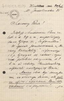 [Korespondencja Aleksandra Majkowskiego] : list Franciszka Bąkowskiego do Aleksandra Majkowskiego, 1913.04.20