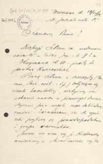 [Korespondencja Aleksandra Majkowskiego] : list Franciszka Bąkowskiego do Aleksandra Majkowskiego, 1913.12.13