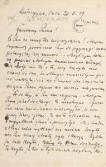 [Korespondencja Aleksandra Majkowskiego] : list Aleksandra Majkowskiego do Władysława Berkana, 1909.05.20
