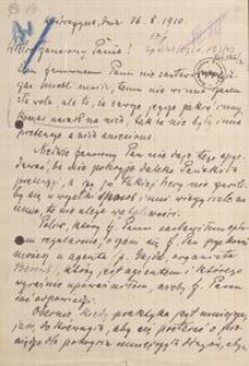 [Korespondencja Aleksandra Majkowskiego] : list Aleksandra Majkowskiego do Władysława Berkana, 1910.08.16