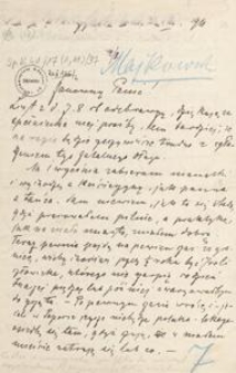 [Korespondencja Aleksandra Majkowskiego] : list Aleksandra Majkowskiego do Władysława Berkana, 1911.08?.31?